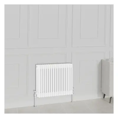 (600x830mm-3 Column, White) NRG Traditional Radiator Horizontal Vertical Cast Iron Style Double 