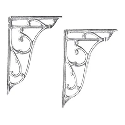 Ceramic Accessories Pair of Ornate Cistern Brackets - Chrome