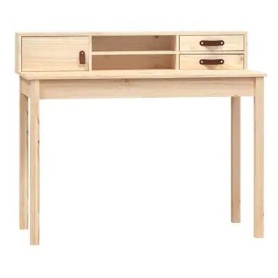 (natural) vidaXL Solid Wood Pine Desk Wooden Computer Study Working Table Multi Colours