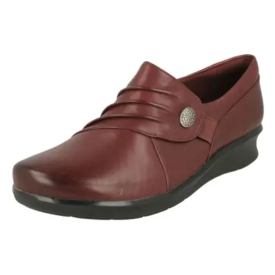 (Burgundy, UK 7.5) Ladies Clarks Wedge Heel Shoes Hope Roxanne - E Fit