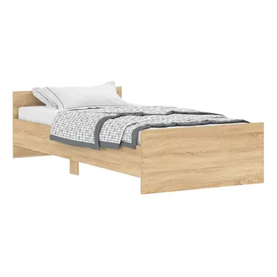 (sonoma oak, x cm) vidaXL Bed Frame with Headboard and Footboard Mattress Foundation Bed Base