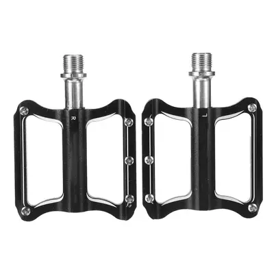 (Black) Bike Pedals Anti-slip Mountain Road Platform Aluminum Alloy Flat Pair