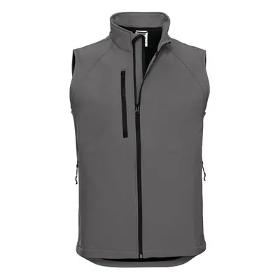 (S, Titanium) Russell Mens Layer Soft Shell Gilet Jacket