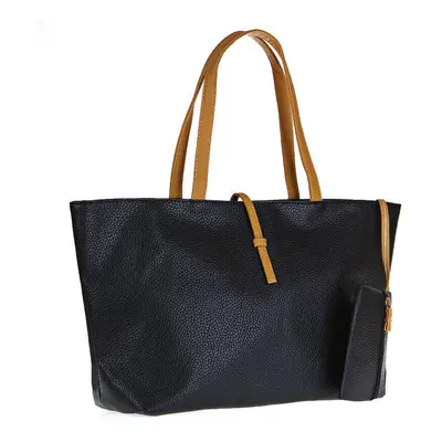 (Black) Women's Lady Handbag Shoulder Bag Leather Tote