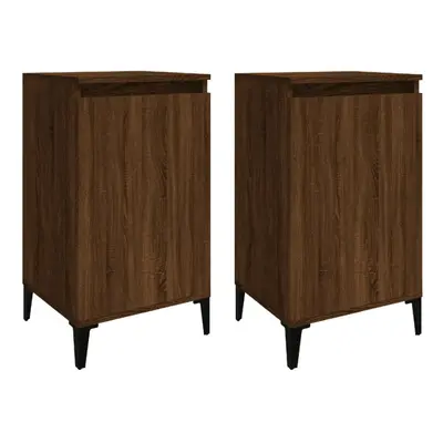 (brown oak, pcs) vidaXL 1/2x Bedside Cabinet White 40x35x70 cm Engineered Wood Multi Colours