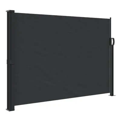 vidaXL Retractable Side Awning Outdoor Privacy Screen Shade Black 140x500 cm