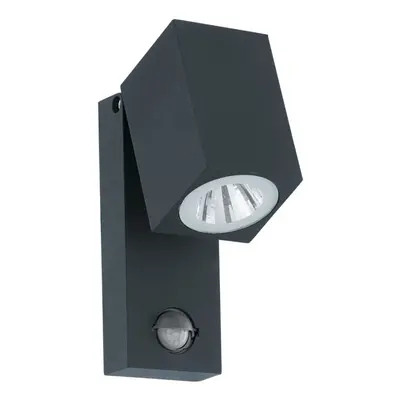 IP44 Outdoor Wall Light & PIR Sensor Anthracite Aluminium 5W Built in LED