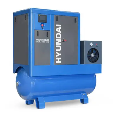 Hyundai 15hp 500L Permanent Magnet Screw Air Compressor with Dryer and Variable Speed Drive | HY