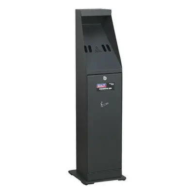 Building Entrance Cigarette Bin - Black Powder Coated Body - Easy to Empty