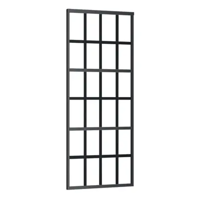 vidaXL Sliding Door Barn Door Sliding Door Panel ESG Glass and Aluminium Black