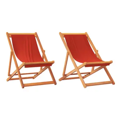 vidaXL Folding Beach Chairs Garden Chairs Outdoor Chairs pcs Red Fabric