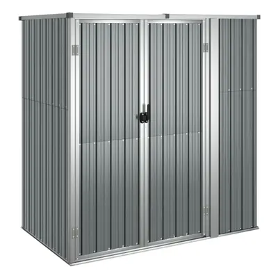 (grey, x x cm) vidaXL Garden Tool Shed Blanket Box Outdoor Tool Storage Shed Galvanised Steel