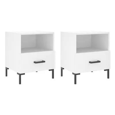 (white, pcs) vidaXL Bedside Cabinet Bed Table Nightstand Side Table White Engineered Wood