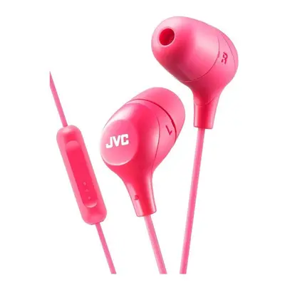 JVC In-Ear Headphones with Button Remote Control And Mic - Pink (HAFX38MP)