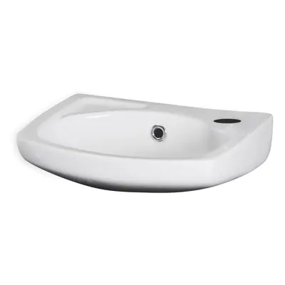 Wall Hung Ceramic Basin with Overflow and Tap Hole - 350mm