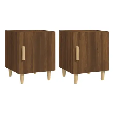 (brown oak, 2) vidaXL 1/2x Bedside Cabinet Engineered Wood Nightstand Furniture Multi Colours