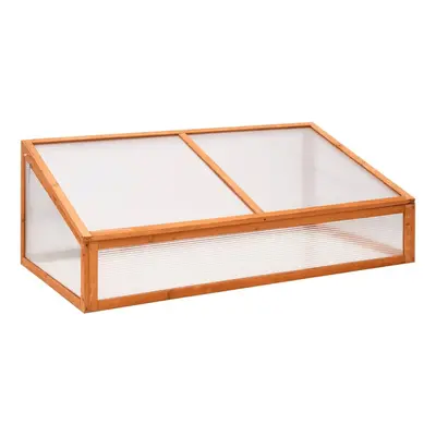 vidaXL Solid Wood Fir Greenhouse Orange Garden Planter Cold Frame Grow House