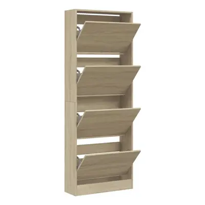 (sonoma oak, x x 163.5 cm) vidaXL Shoe Cabinet with Flip-Drawers Shoe Storage Shelf Shoe Rack Cu