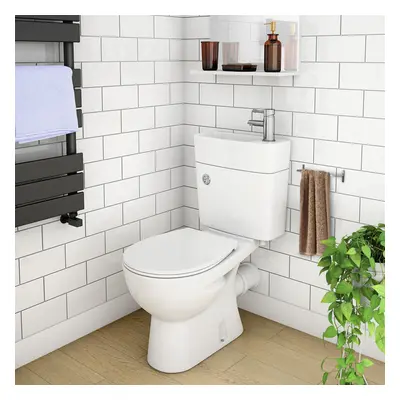 2 in Compact Basin and Close Couple Toilet Combo Space Saver