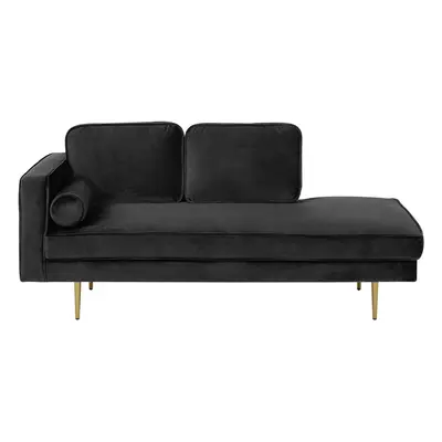 Left Hand Velvet Chaise Lounge Black MIRAMAS