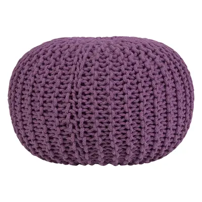 Cotton Knitted Pouffe x cm Purple CONRAD