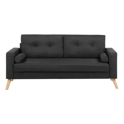 2 Seater Fabric Sofa Black KALMAR