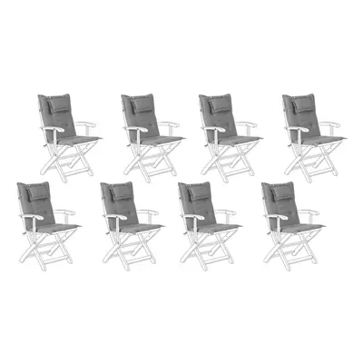 Set of Outdoor Seat/Back Cushions Grey MAUI