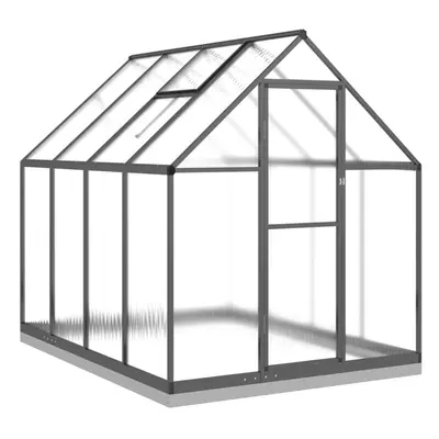 (anthracite, x x cm) vidaXL Greenhouse with Base Frame Walk in Grow House Anthracite Aluminium