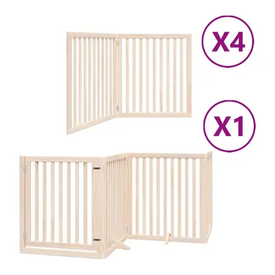 (natural, x x cm/ pcs) vidaXL Dog Gate with Door Foldable Panels Dog Fence Pet Gate Poplar Wood