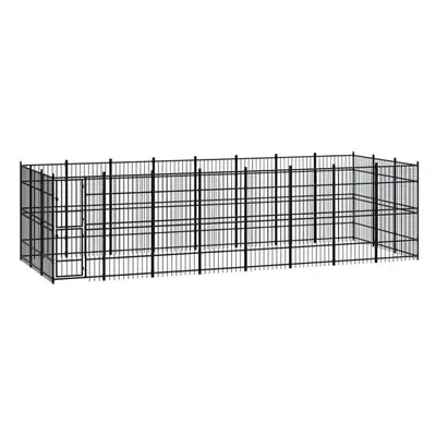 vidaXL Outdoor Dog Kennel Steel Outdoor Puppy Enclosure Dog Pet Supply Cage