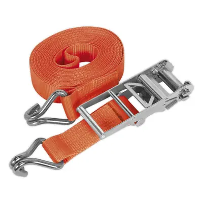 75mm x 8m 10000KG Ratchet Tie Down Straps Set - Polyester Webbing & Steel J Hook