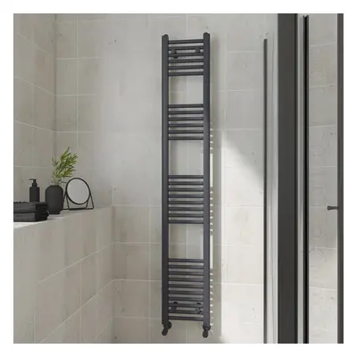 (Straight, 1800x300mm) Warmehaus Heated Towel Rail Anthracite Bathroom Ladder Style Radiator Gre