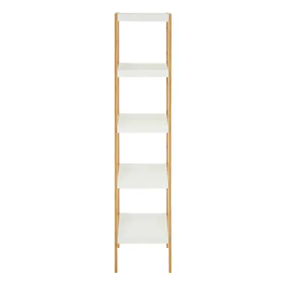 Premier Housewares Nostra Tier White / Bamboo Shelf Unit