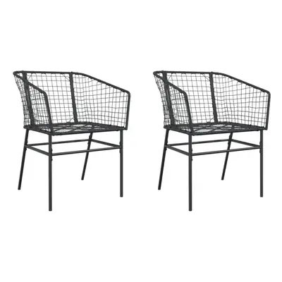 (black) vidaXL Garden Chairs Outdoor Chair Patio Dining Chair pcs Brown Poly Rattan