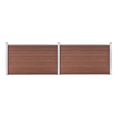 vidaXL Garden Fence WPC 353x106cm Brown Privacy Patio Barrier Panel Screen