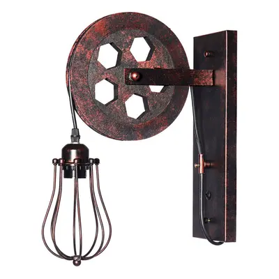 (10 x 48cm) Vintage Industrial Wall Lamp Pulley Light Indoor Sconce Fixture Decoration