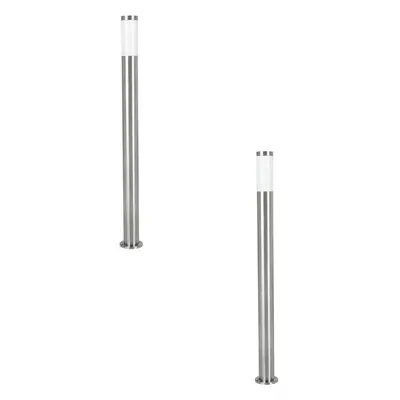 2 PACK IP44 Outdoor Bollard Light Stainless Steel 12W E27 1100mm Driveway Post