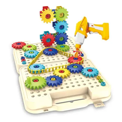 222 Pcs Multi-color 3D DIY Hand-make Assemble Drill Gear Multi-shape Building Blocks Puzzle Educ