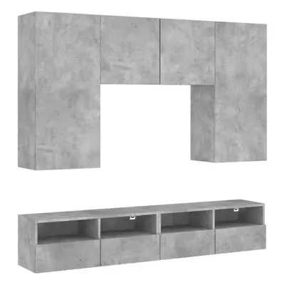 (concrete grey) vidaXL TV Wall Units Piece Floating TV Wall Unit TV Stand Engineered Wood