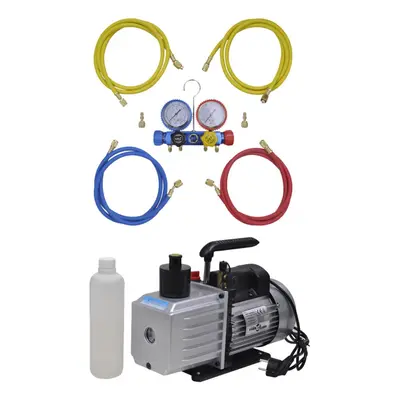 vidaXL Vacuum Pump L/min with 4-way Manifold Gauge Set in Tool Kit Pump