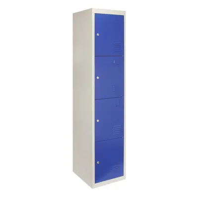 Metal Lockers Doors Steel Flatpack Storage Lockable Gym School Blue â 45cm D