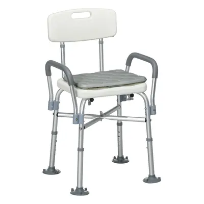 HOMCOM Aluminium Shower Chair Adjustable Bath Stool for Senior Disabled Pregnant