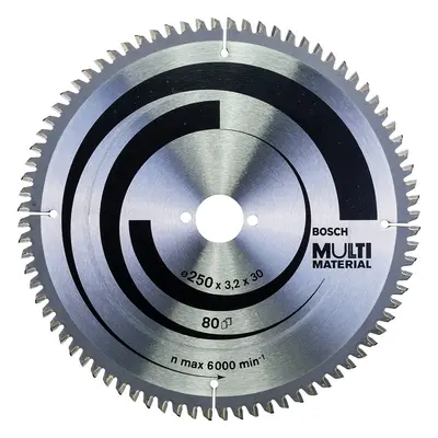 Bosch Multi Material Circular Saw Blade, 250mm x 3.2mm x 30mm, Teeth, Silver