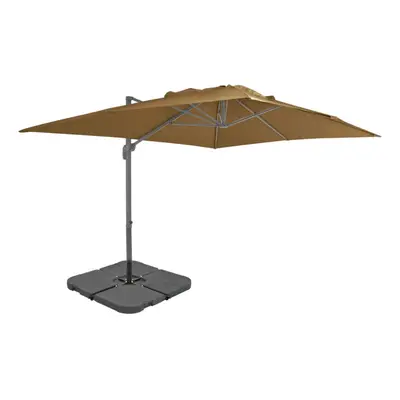 vidaXL Outdoor Umbrella with Portable Base Taupe