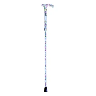 Deluxe Ambidextrous Foldable Walking Cane - Height Settings - Floral Design