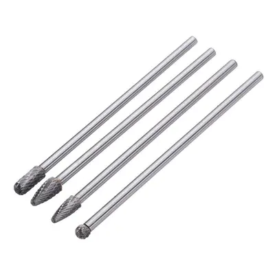 4Pcs 150-160mm Tungsten Carbide Rotary Burr Set 6mm Shank for Die Grinder Drill DIY Woodworking 