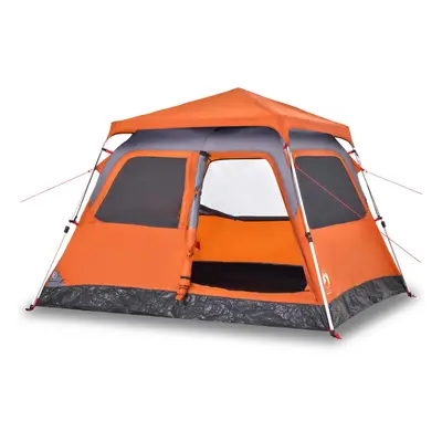 (Grey and orange, x x cm) vidaXL Family Tent Dome 8-Person Lightweight Tent Camping Tent Quick R