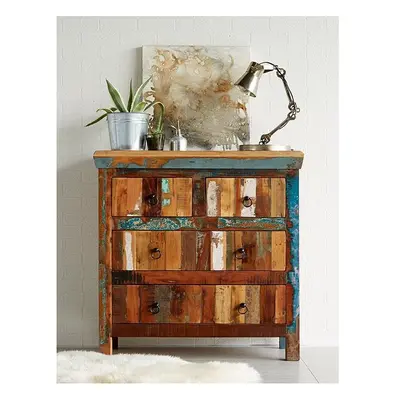 Beverly Drawer Chest of Drawers Storage Bedroom Display Cabinet Rustic Wood