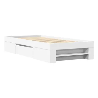 vidaXL Bed Frame Bed Base Mattress Foundation White 100x200 cm Engineered Wood