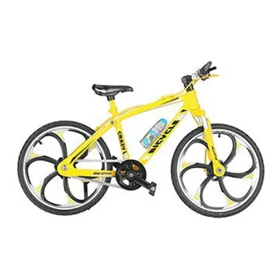 (Yellow) 1:10 Diecast Bicycle Model Toys Racing Cycle Cross Mountain Bike Building Gift Decor